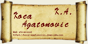 Koča Agatonović vizit kartica